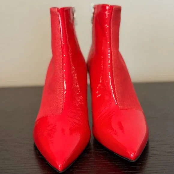 ! NWT Stunning Rag & Bone Red Denim Beha Boot ! - Picture 4 of 8